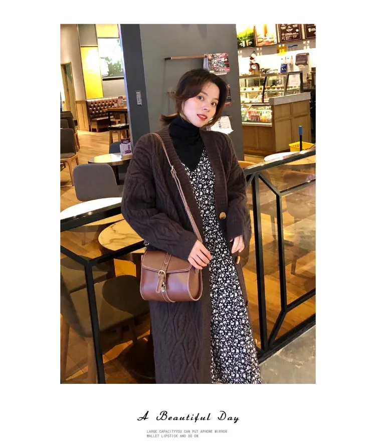 Cute LEATHER Small Side Bag Coffee WOMEN SHOULDER BAG Small Crossbody Purse FOR WOMEN