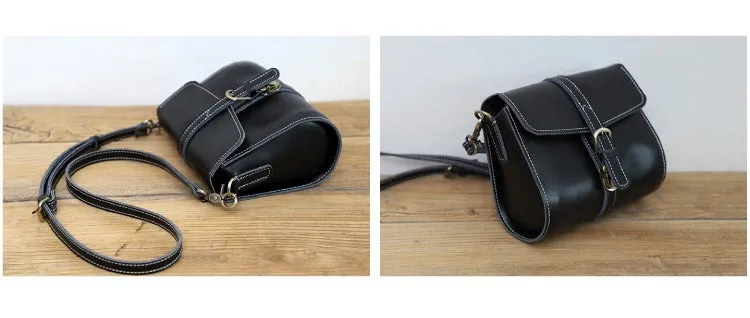 Cute LEATHER Small Side Bag Coffee WOMEN SHOULDER BAG Small Crossbody Purse FOR WOMEN