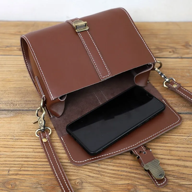 Cute LEATHER Small Side Bag Coffee WOMEN SHOULDER BAG Small Crossbody Purse FOR WOMEN