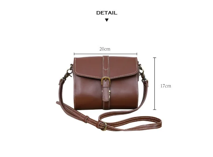 Cute LEATHER Small Side Bag Coffee WOMEN SHOULDER BAG Small Crossbody Purse FOR WOMEN