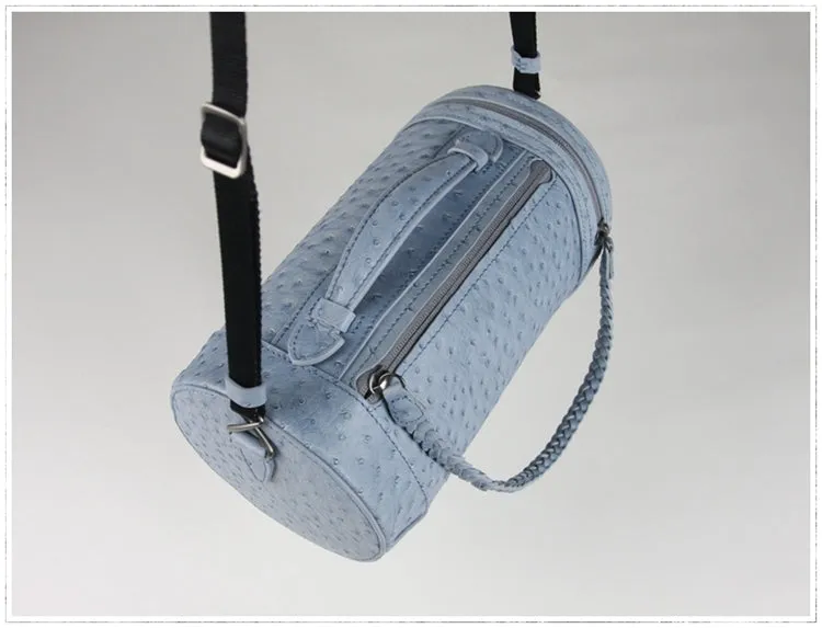 Cute Womens Green Leather Bucket Shoulder Purse Barrel Crossbody Bag Purse for Ladies