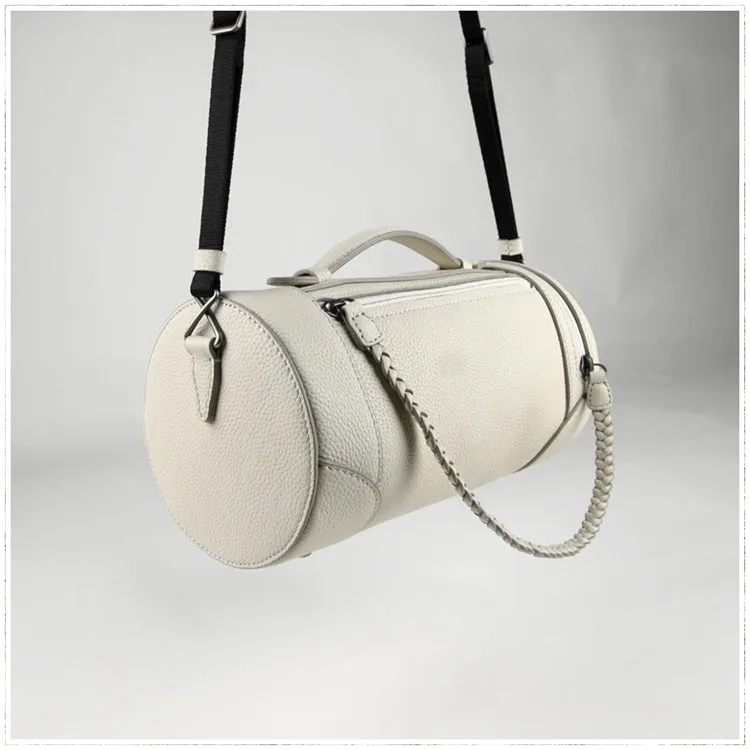 Cute Womens Green Leather Bucket Shoulder Purse Barrel Crossbody Bag Purse for Ladies