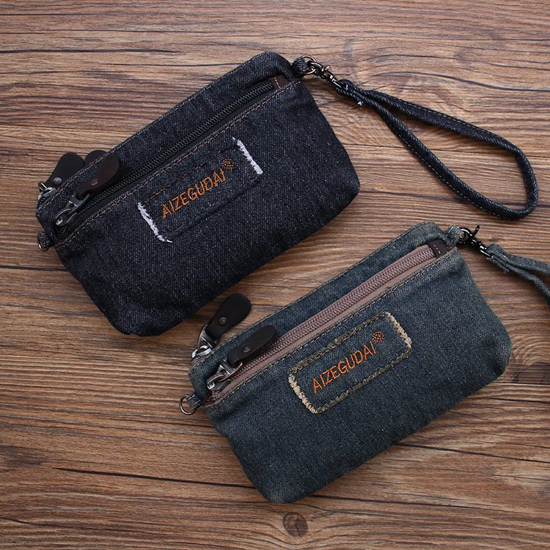 Denim Crossbody Phone Purse Womens Denim Shoulder Bag Small Wristlet Purse