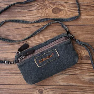 Denim Crossbody Phone Purse Womens Denim Shoulder Bag Small Wristlet Purse