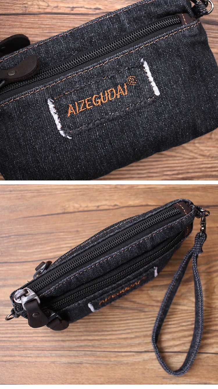 Denim Crossbody Phone Purse Womens Denim Shoulder Bag Small Wristlet Purse