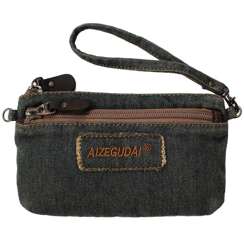 Denim Crossbody Phone Purse Womens Denim Shoulder Bag Small Wristlet Purse