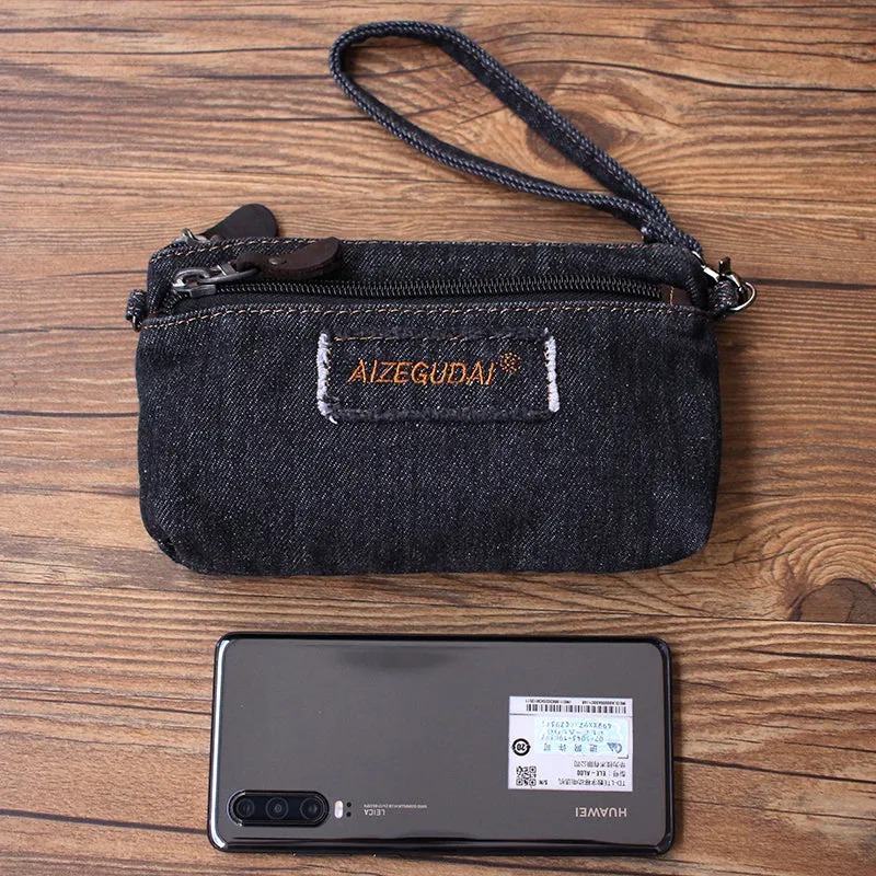 Denim Crossbody Phone Purse Womens Denim Shoulder Bag Small Wristlet Purse