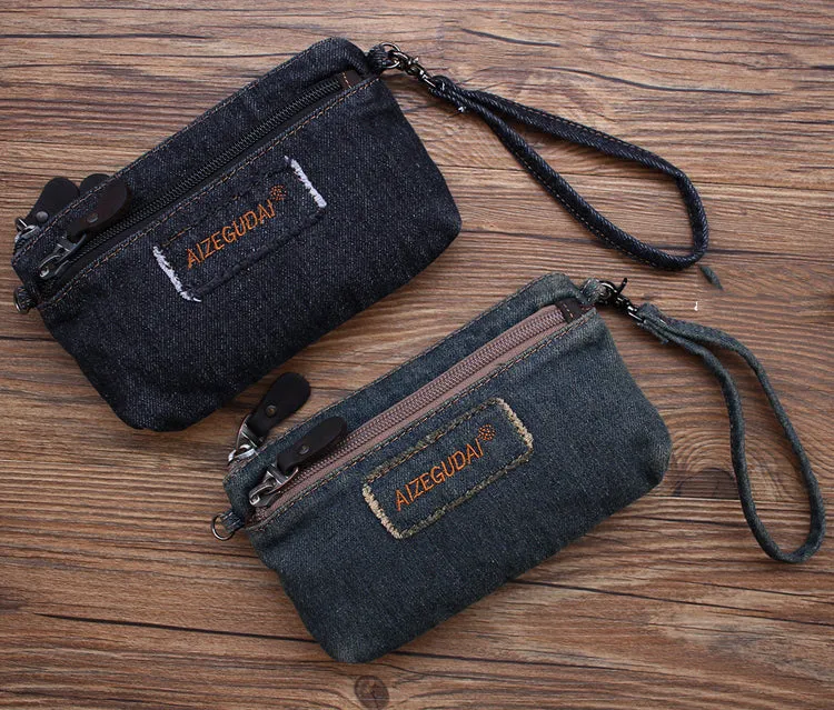 Denim Crossbody Phone Purse Womens Denim Shoulder Bag Small Wristlet Purse