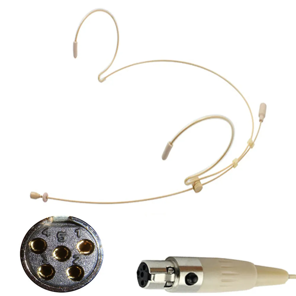 Double Ear Hook Microphone for Lectrosonics 5 Pin Mini XLR Body Pack Transmitter