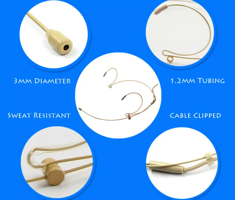 Double Ear Hook Microphone for Lectrosonics 5 Pin Mini XLR Body Pack Transmitter