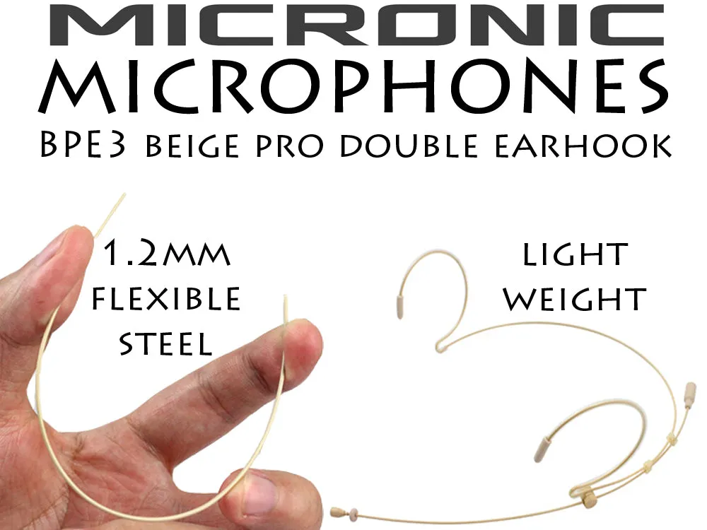 Double Ear Hook Microphone for Lectrosonics 5 Pin Mini XLR Body Pack Transmitter