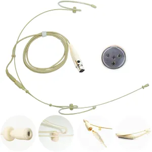 Double Ear Hook Microphone for Shure 4 Pin Mini XLR TA4F Body Pack Transmitters