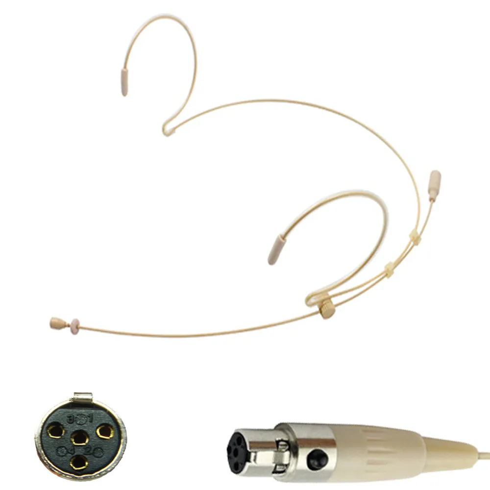 Double Ear Hook Microphone for Shure 4 Pin Mini XLR TA4F Body Pack Transmitters