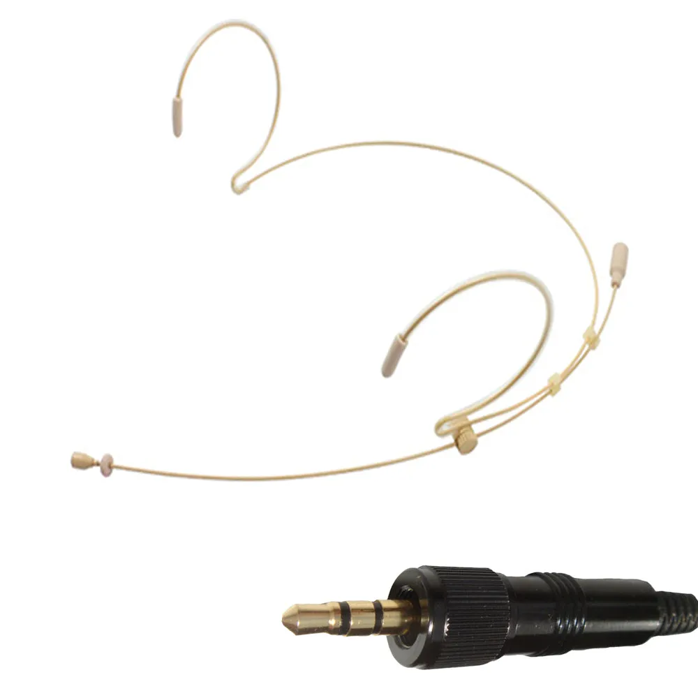 Double Ear Hook Microphone for Sony UTX WRT 3.5mm Jack & 4 Pin Hirose Transmitters