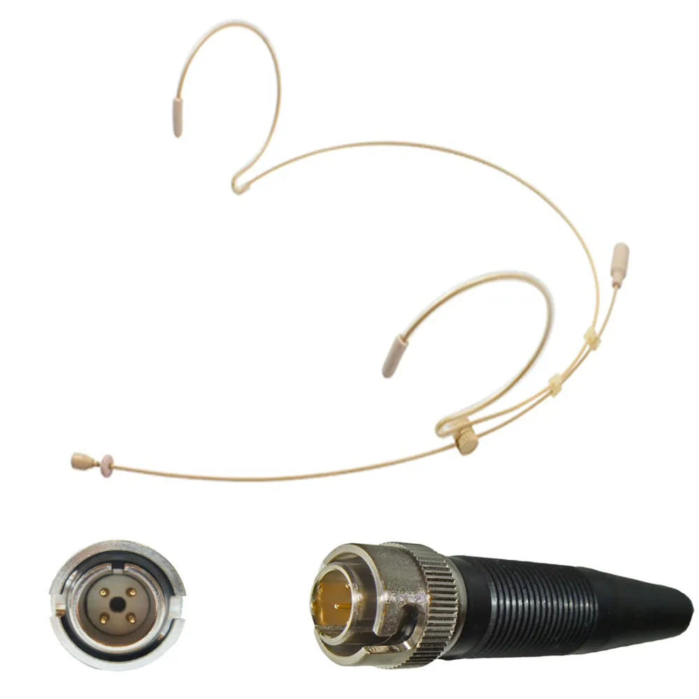 Double Ear Hook Microphone for Sony UTX WRT 3.5mm Jack & 4 Pin Hirose Transmitters