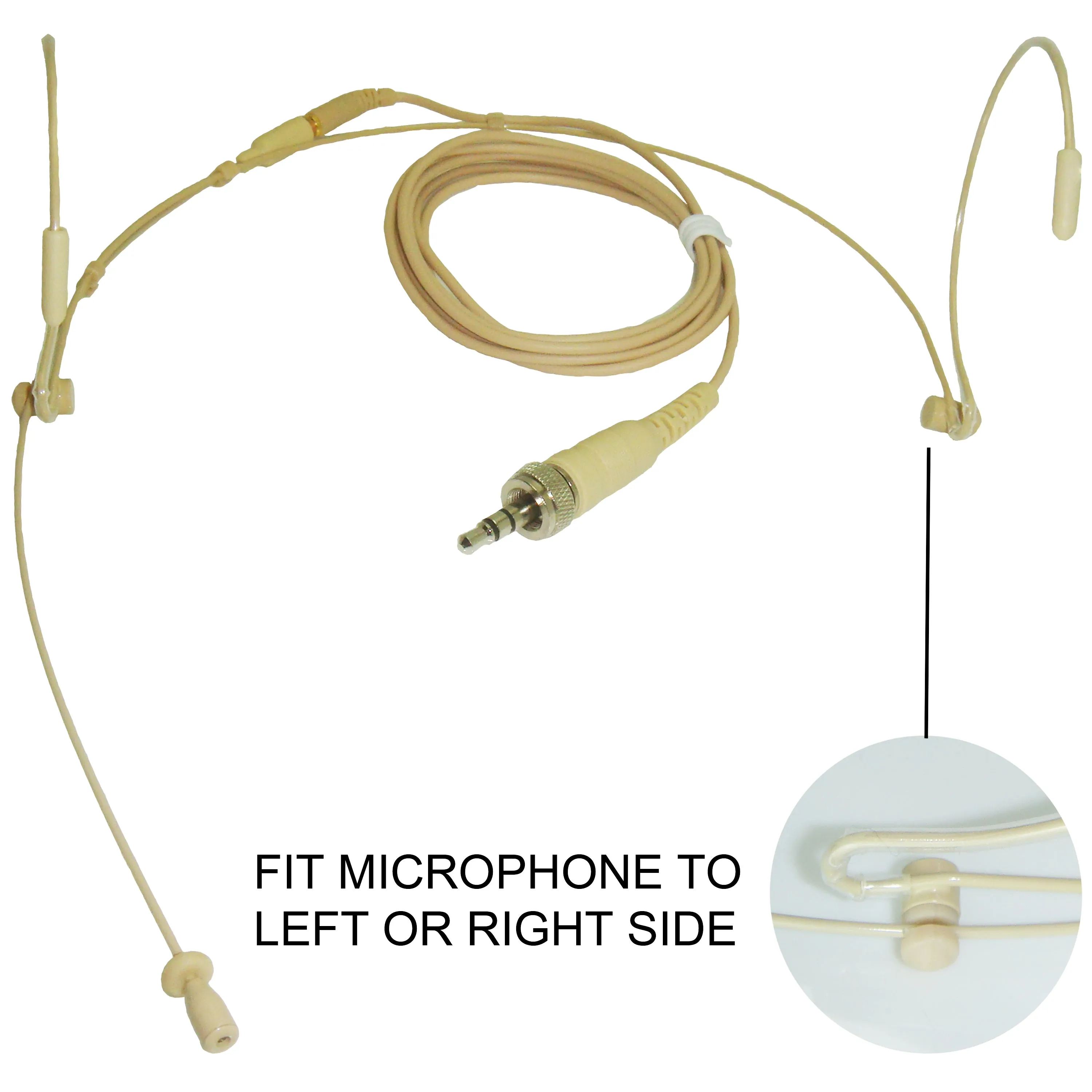 Double Ear Hook Microphone for Trantec Lemo 4, 3.5mm Jack, 4 Pin Mini XLR Transmitters