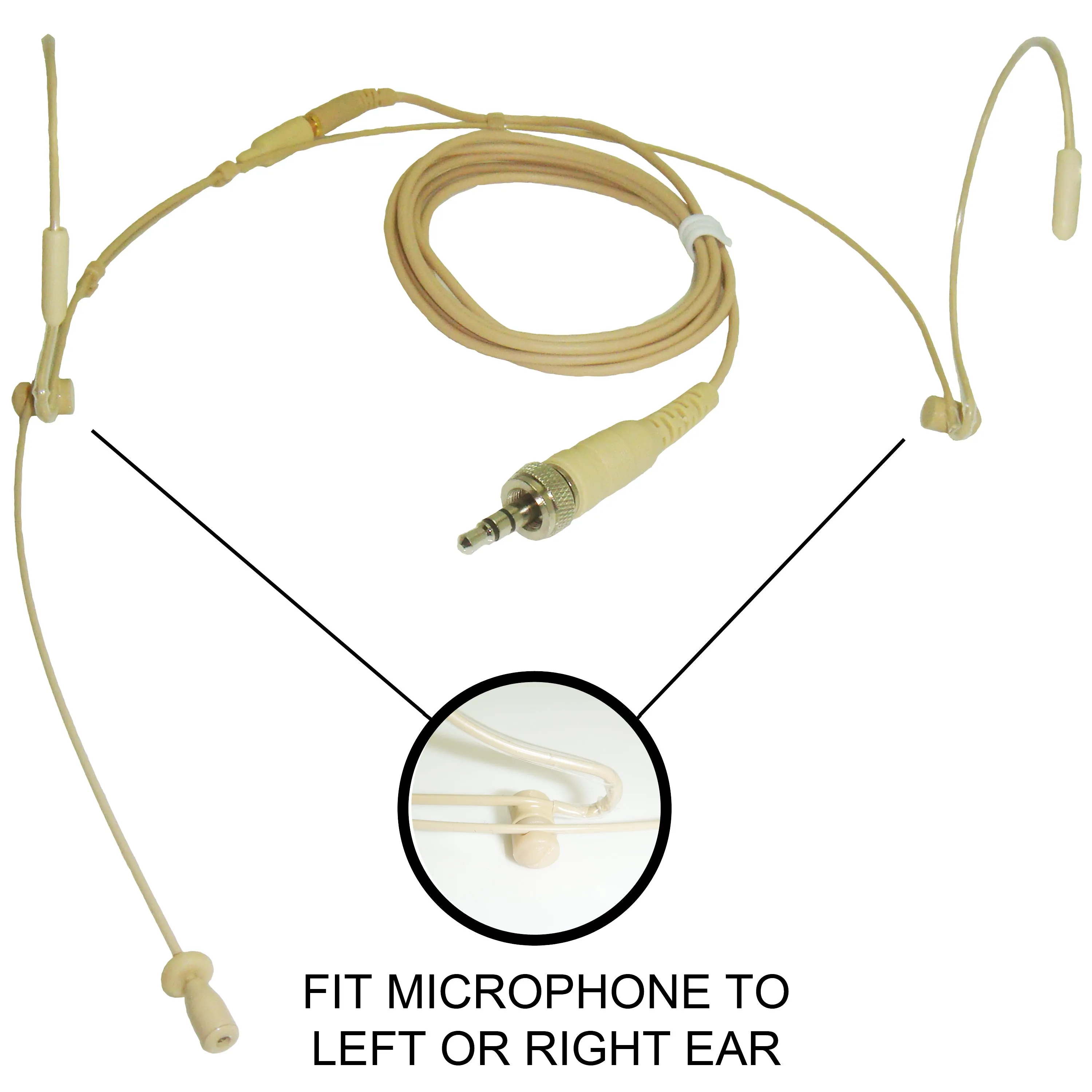 Double Ear Hook Microphone for Trantec Lemo 4, 3.5mm Jack, 4 Pin Mini XLR Transmitters