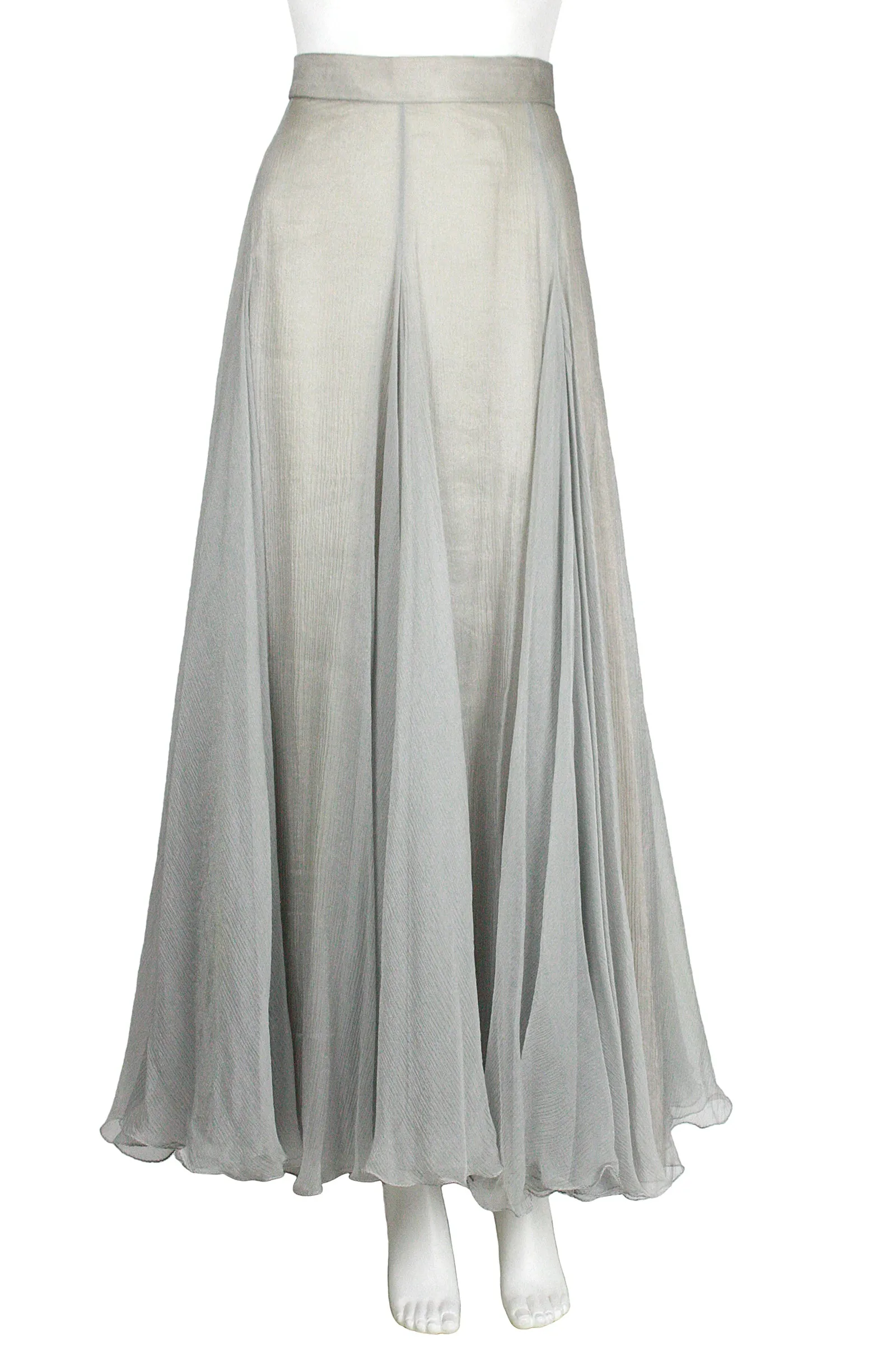 EAVIS & BROWN Seafoam Chiffon Silver Beaded Top and Long Skirt