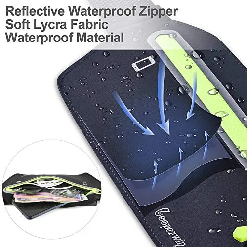 Fanny Pack Running Belt for Women - Upgrade Oversized Waterproof Ultra Slim Waist Bag for Men No-Bounce Reflective Adjustable Runners Phone Holder Pouch for Fitness, Exercise, Workouts, Travel