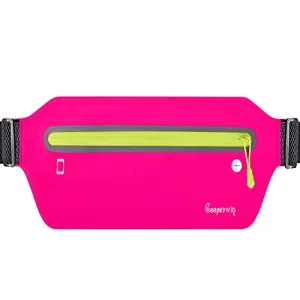 Fanny Pack Running Belt for Women - Upgrade Oversized Waterproof Ultra Slim Waist Bag for Men No-Bounce Reflective Adjustable Runners Phone Holder Pouch for Fitness, Exercise, Workouts, Travel
