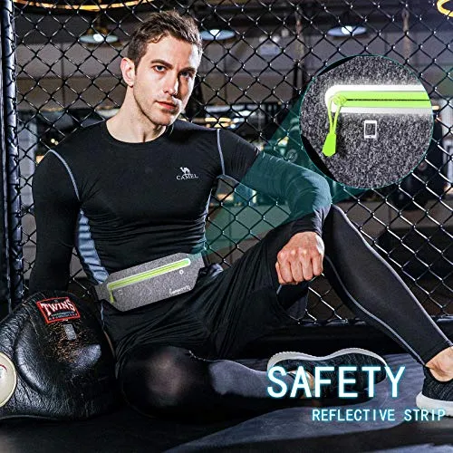 Fanny Pack Running Belt for Women - Upgrade Oversized Waterproof Ultra Slim Waist Bag for Men No-Bounce Reflective Adjustable Runners Phone Holder Pouch for Fitness, Exercise, Workouts, Travel