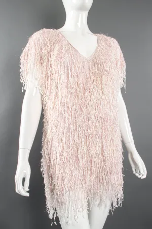 Fringe Knit Tinsel Tunic Dress