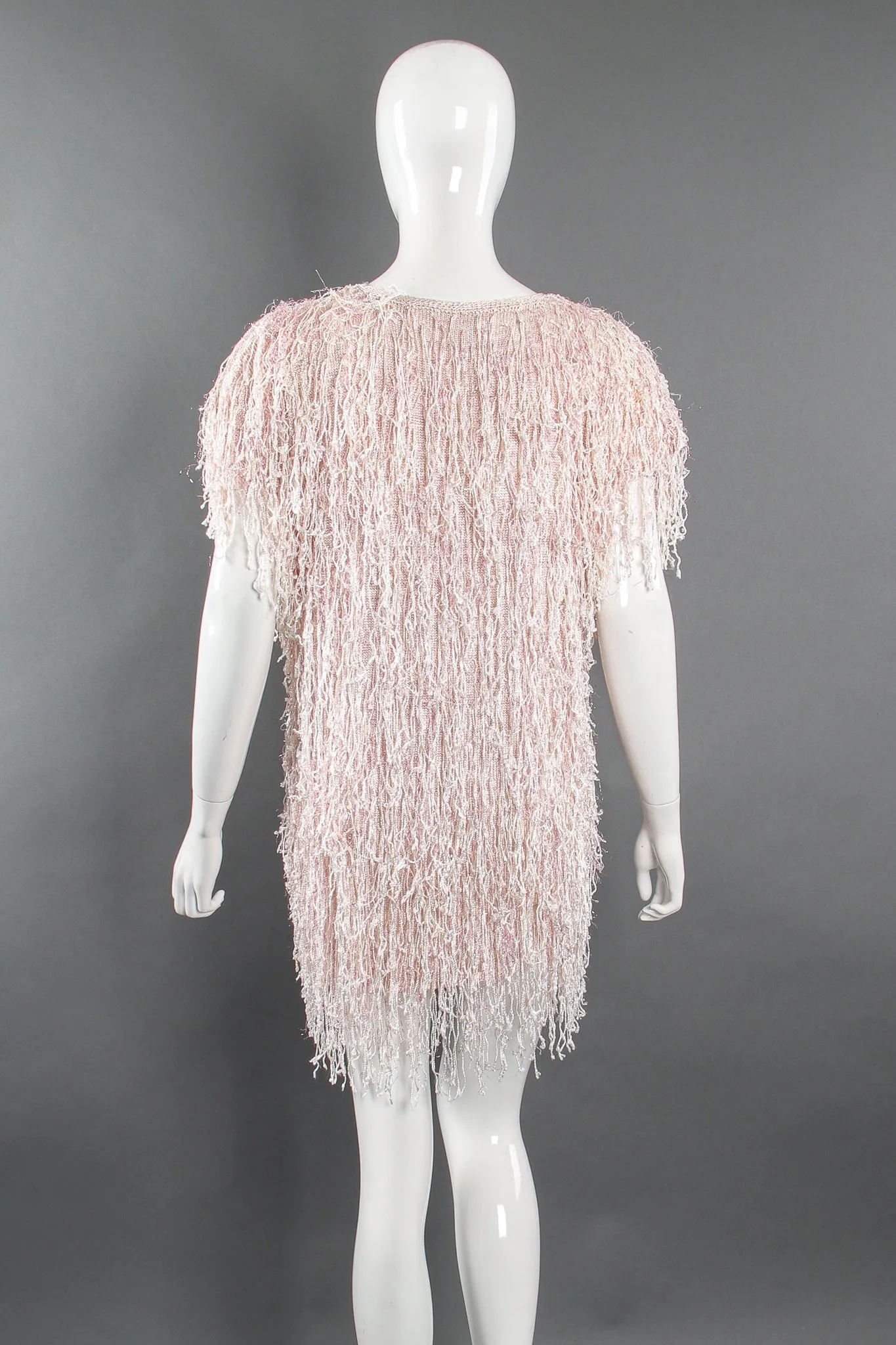 Fringe Knit Tinsel Tunic Dress