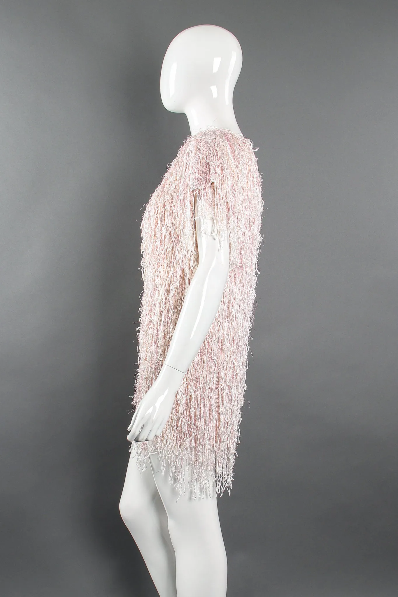 Fringe Knit Tinsel Tunic Dress