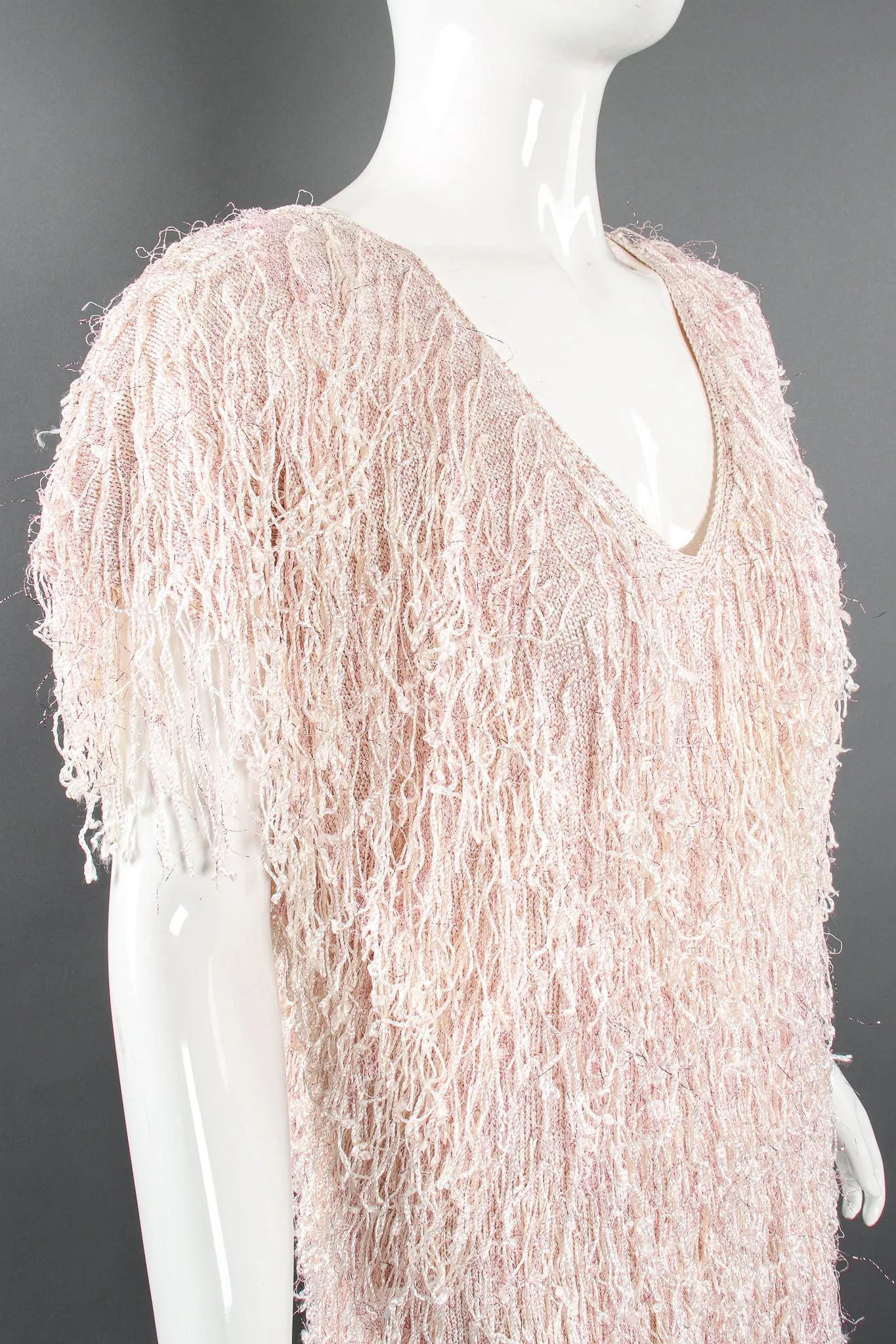 Fringe Knit Tinsel Tunic Dress