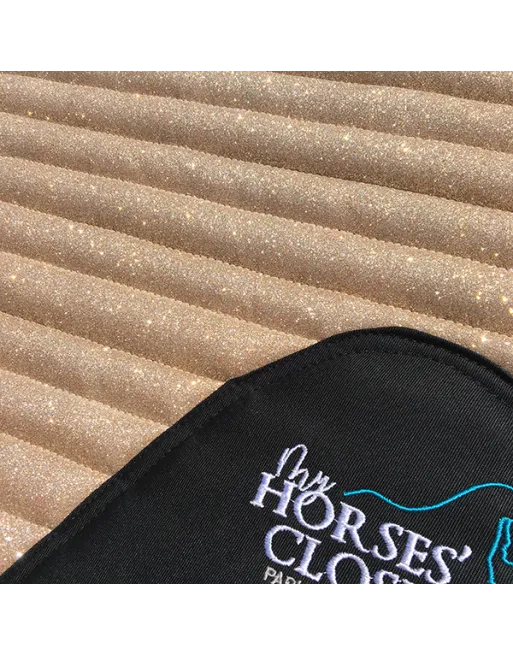 Glitter Mesh  Dressage Saddle Pad Champagne Gold
