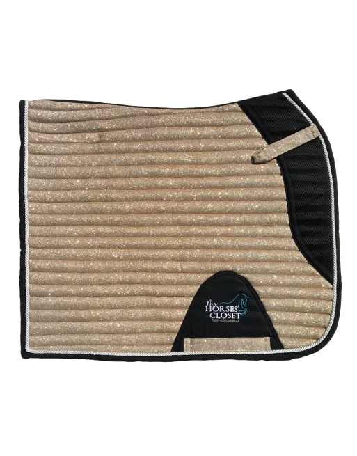 Glitter Mesh  Dressage Saddle Pad Champagne Gold