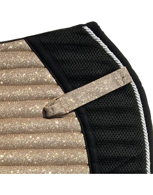 Glitter Mesh  Dressage Saddle Pad Champagne Gold
