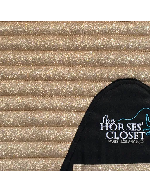 Glitter Mesh  Dressage Saddle Pad Champagne Gold