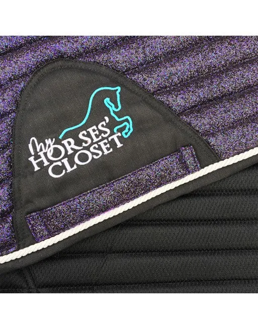 Glitter Mesh Sparkly Dressage Saddle Pad Plum Purple