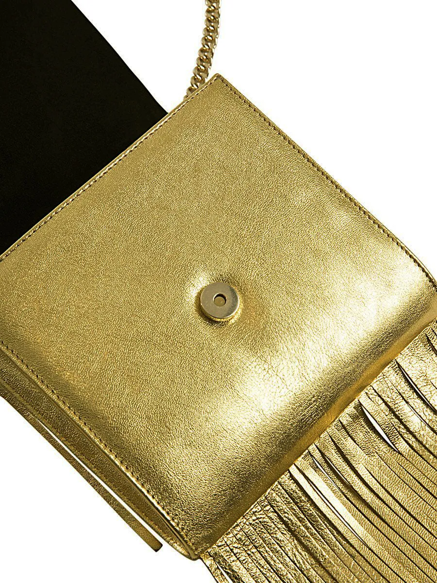Gold Fringe Leather Bag