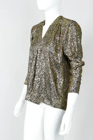 Gold Lamé Wrap Blouse