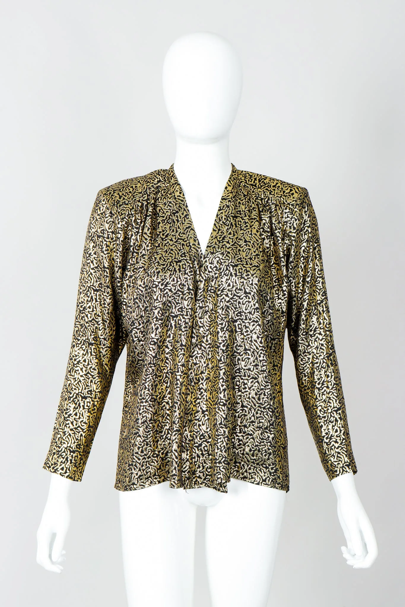 Gold Lamé Wrap Blouse