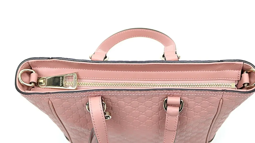 Gucci GG Microgussima Small Tote Crossbody in Pink