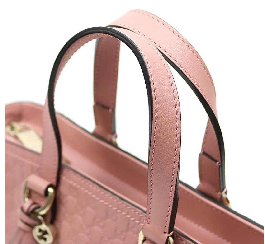 Gucci GG Microgussima Small Tote Crossbody in Pink