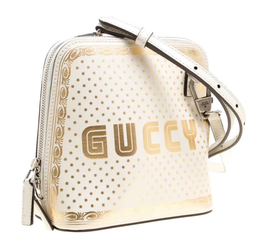 Gucci Moon & Stars Mini Guccy Shoulder Bag in Steller White