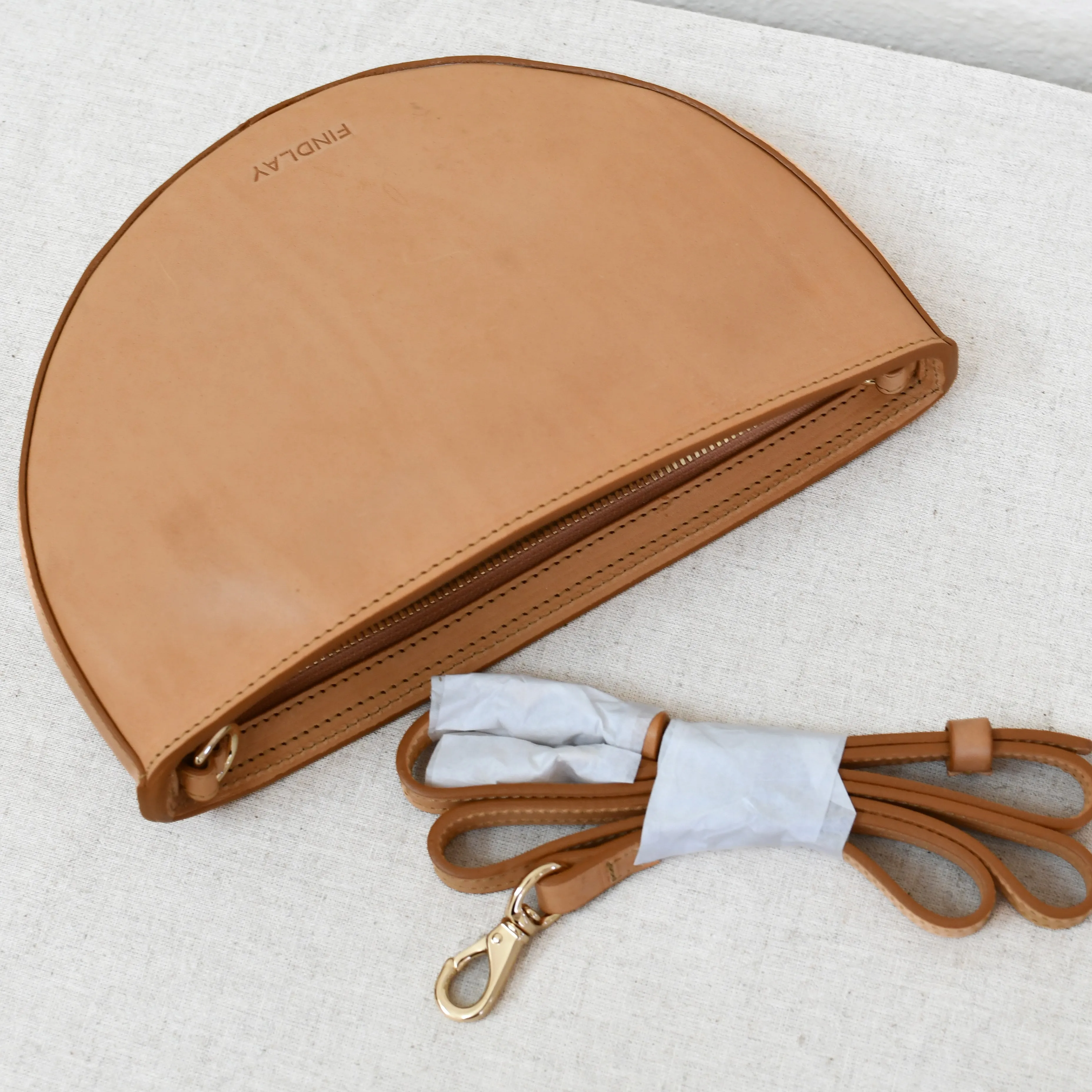 Half Moon Crossbody, Natural - "Milos"