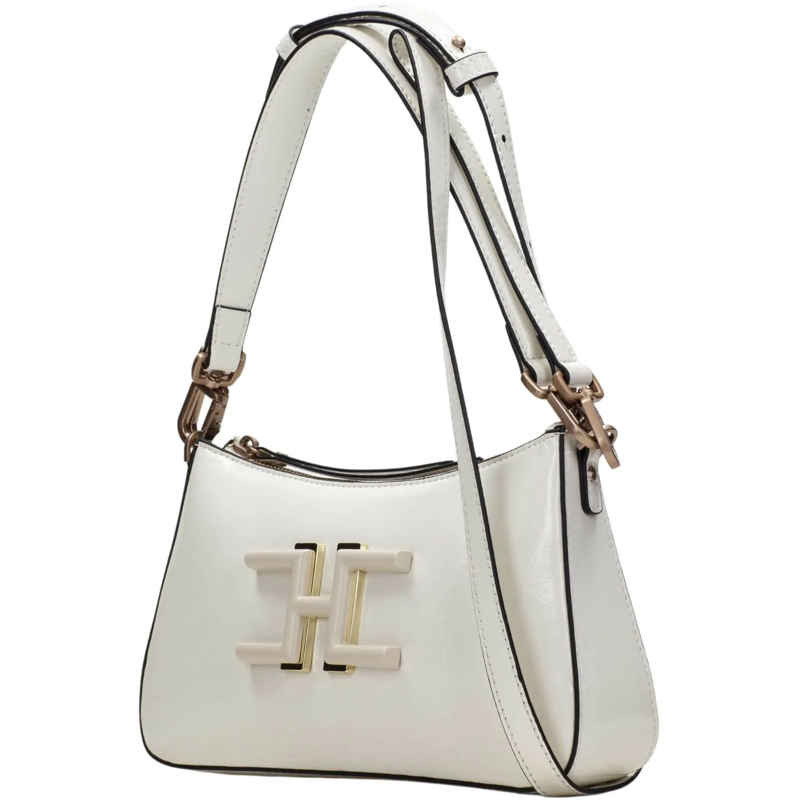 Hispanitas Off White Leather Shoulder Bag