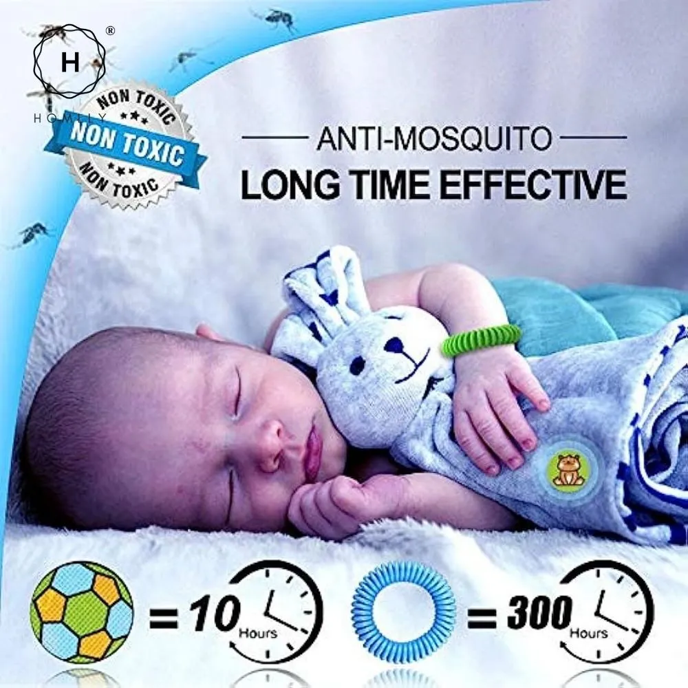 Homlly Natural Mosquito Repellent Wrist Band Bracelet (10 Pack) for Kids and Adults