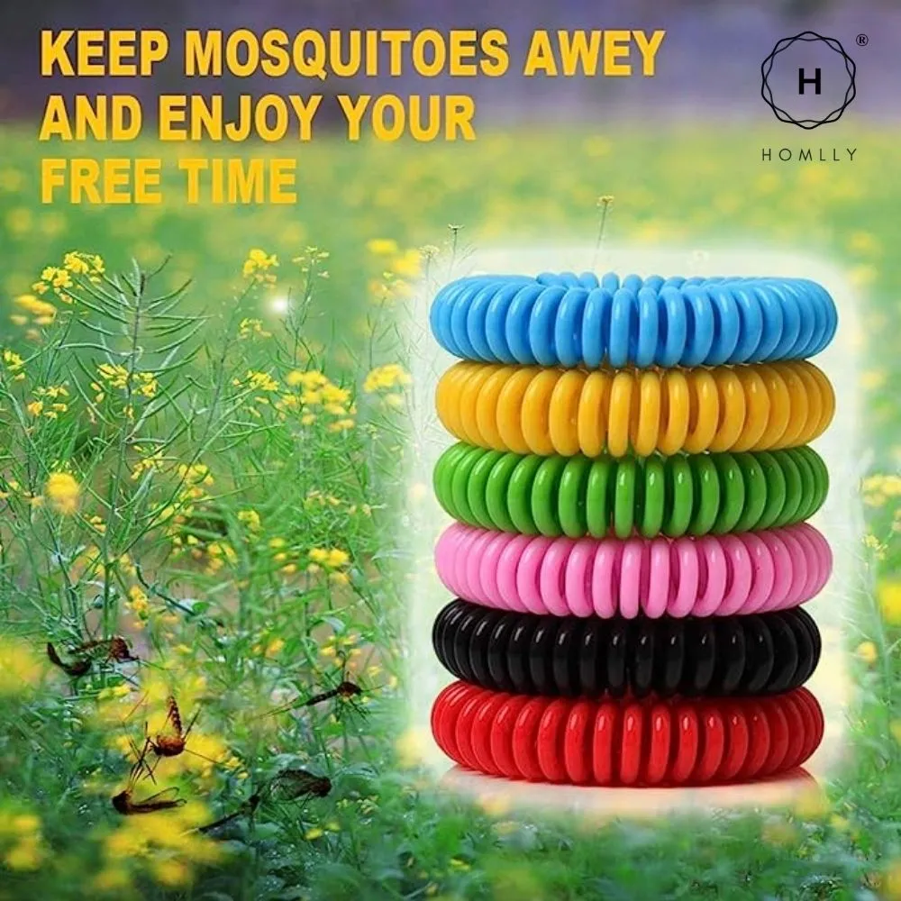 Homlly Natural Mosquito Repellent Wrist Band Bracelet (10 Pack) for Kids and Adults