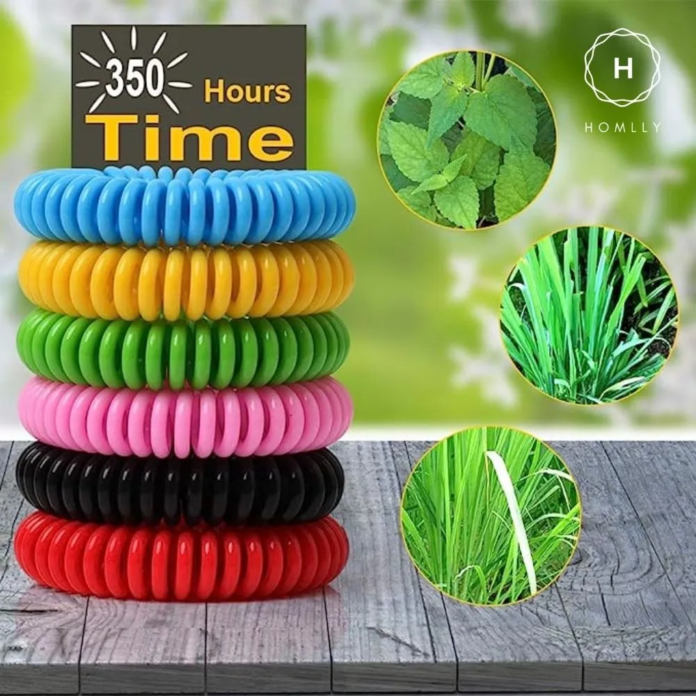 Homlly Natural Mosquito Repellent Wrist Band Bracelet (10 Pack) for Kids and Adults