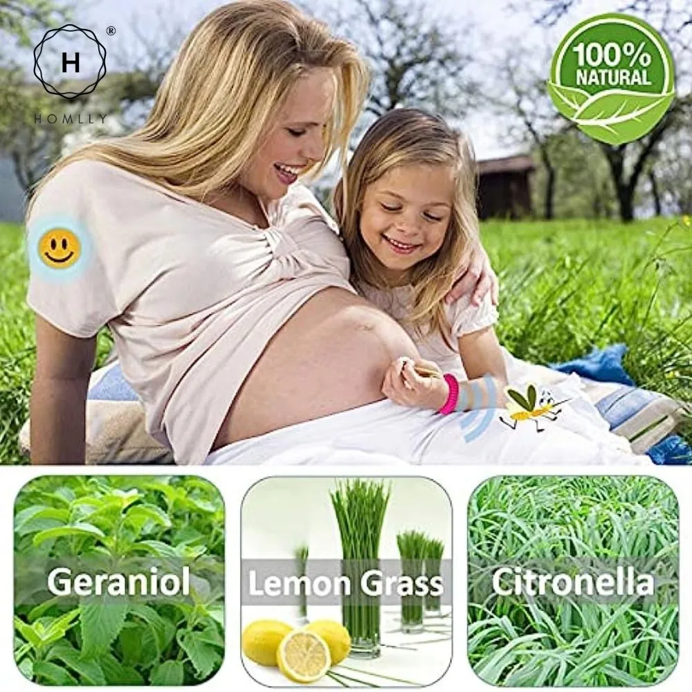 Homlly Natural Mosquito Repellent Wrist Band Bracelet (10 Pack) for Kids and Adults