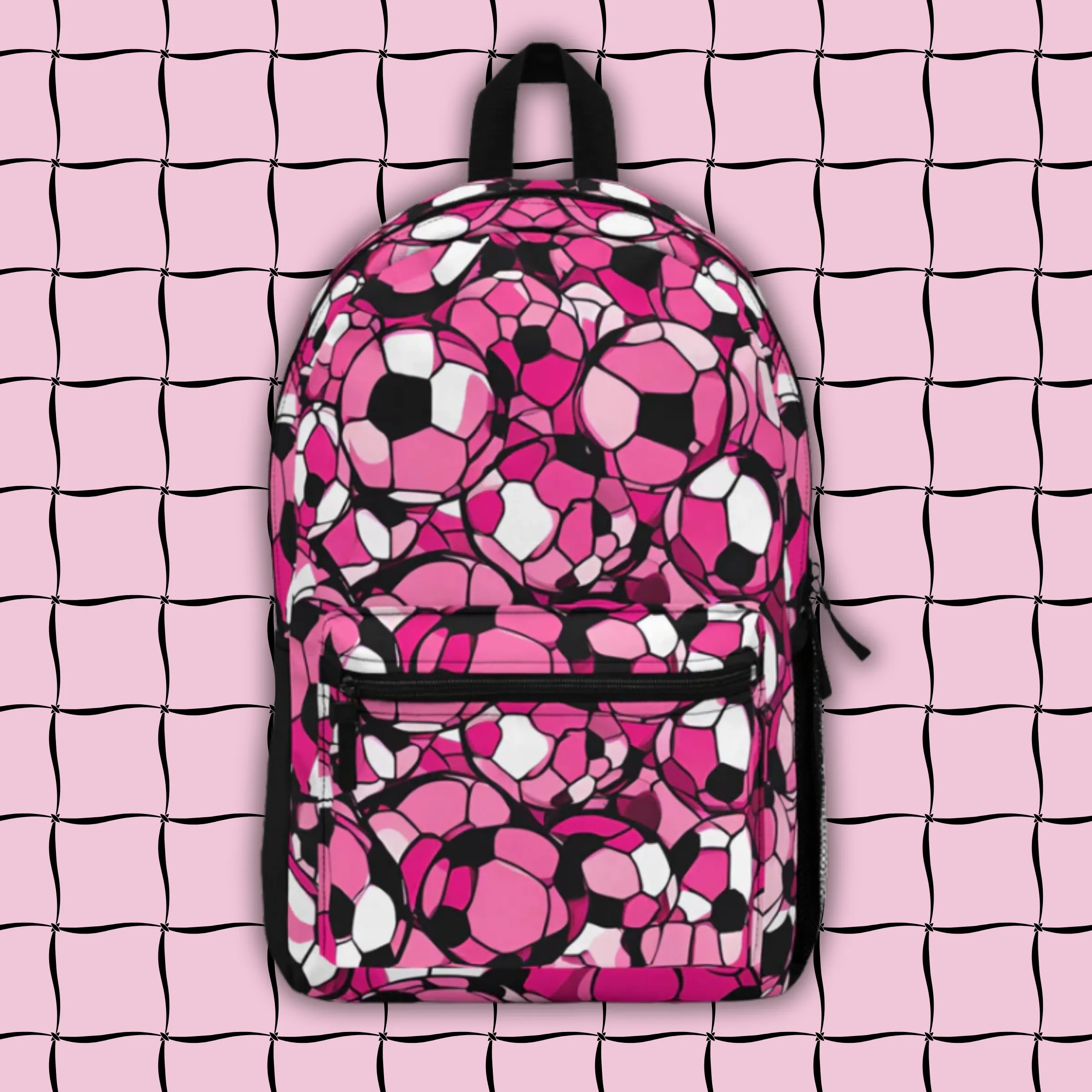 Hot Pink Soccer Ball Abstract Backpack