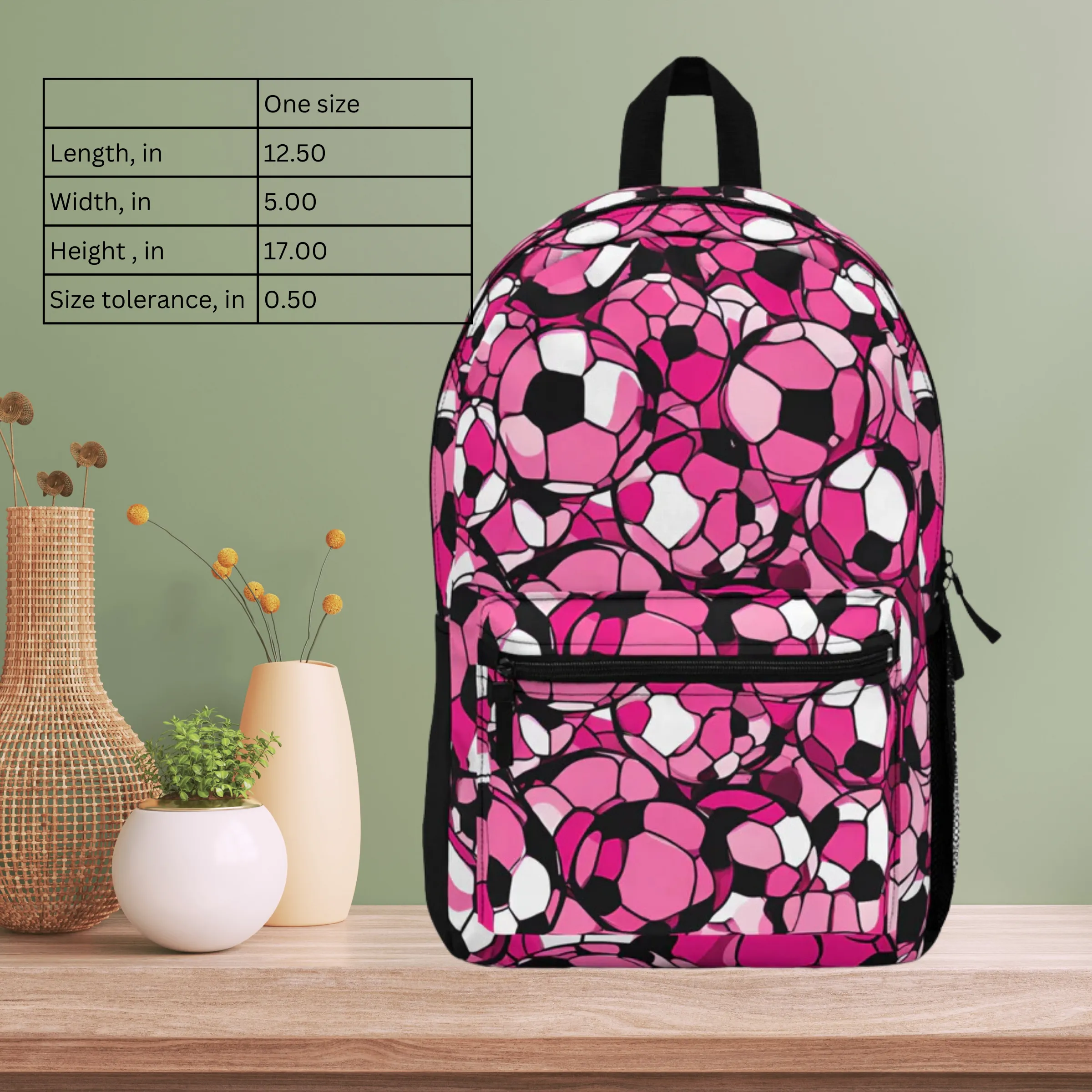 Hot Pink Soccer Ball Abstract Backpack