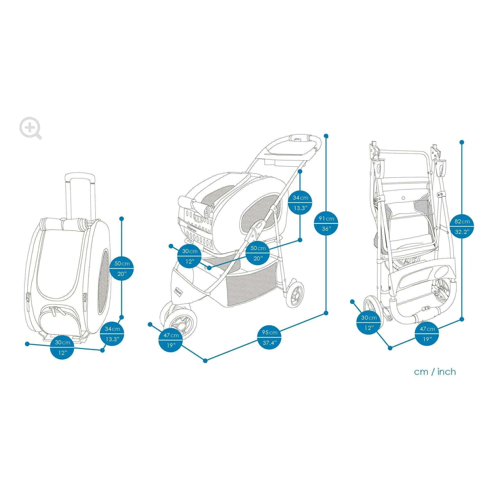 Ibiyaya 5-in-1 Combo EVA Pet Carrier/Stroller | Luxury Package