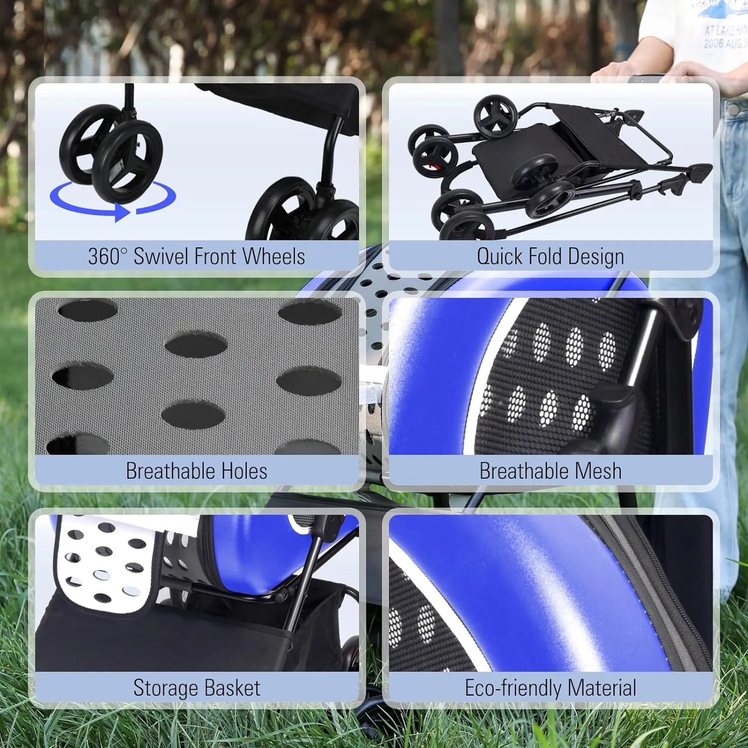 Ibiyaya 5-in-1 Combo EVA Pet Carrier/Stroller | Luxury Package